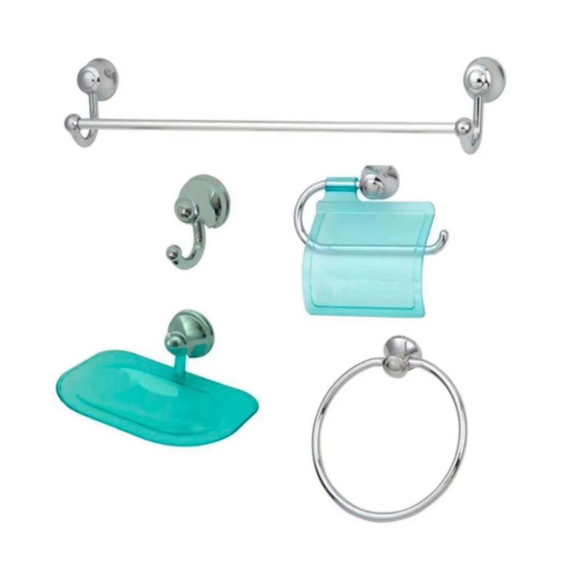 Kit P/ Banheiro Verde 5 Pcs. Belo Bagno Novo Sol